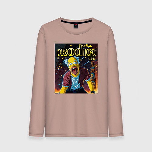 Мужской лонгслив Prodigy by Homer Simpson / Пыльно-розовый – фото 1