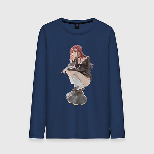 Мужской лонгслив Момо Аясэ НЛО / Тёмно-синий – фото 1