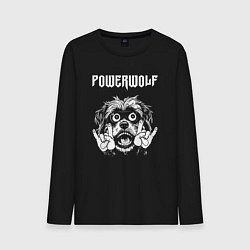 Лонгслив хлопковый мужской Powerwolf rock dog, цвет: черный