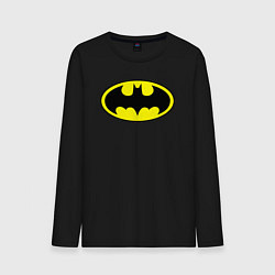 Лонгслив хлопковый мужской Batman logo, цвет: черный