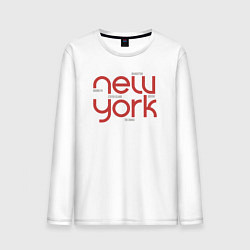 Лонгслив хлопковый мужской New York districts, цвет: белый