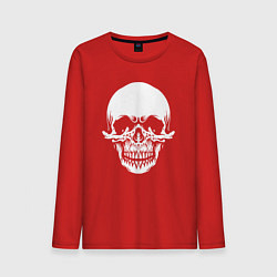 Лонгслив хлопковый мужской Scary skull, цвет: красный