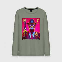 Мужской лонгслив Cyber godfather Homer Simpson - mafia