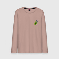 Лонгслив хлопковый мужской Активатор из Субстанции - мини, цвет: пыльно-розовый