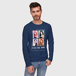 Лонгслив хлопковый мужской Blackpink 4 colors, цвет: тёмно-синий — фото 2