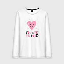 Лонгслив хлопковый мужской Ты моя любовь, цвет: белый