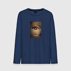Лонгслив хлопковый мужской Игра в кальмара - Кукла убийца, цвет: тёмно-синий