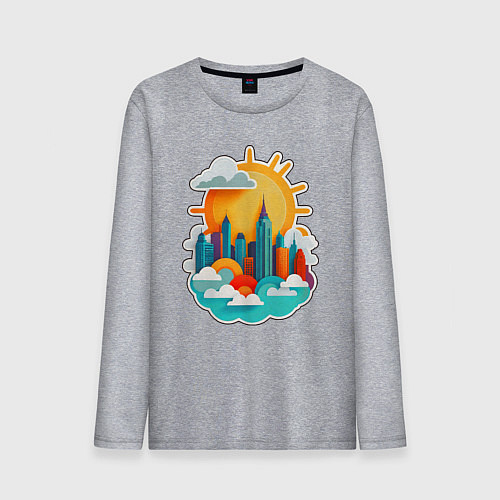 Мужской лонгслив Город Солнца / Меланж – фото 1