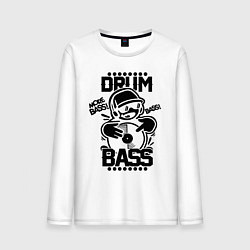 Лонгслив хлопковый мужской Drum n Bass: More Bass, цвет: белый