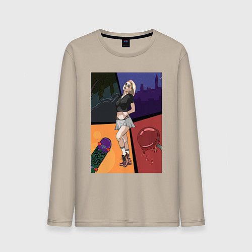 Мужской лонгслив Breaking / Миндальный – фото 1