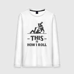 Лонгслив хлопковый мужской Judo how i roll, цвет: белый