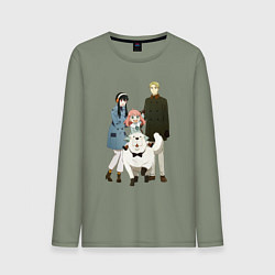 Лонгслив хлопковый мужской Семья шпиона вместе, цвет: авокадо