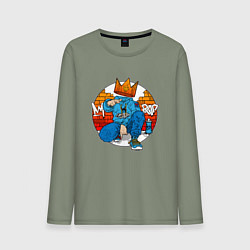 Лонгслив хлопковый мужской Rap - Concrete battle, цвет: авокадо