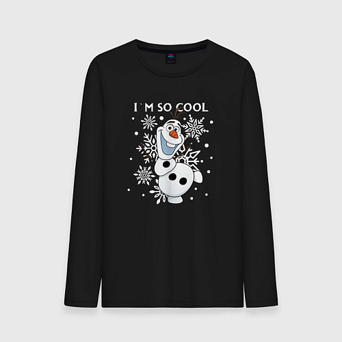Мужской лонгслив Олаф Холодное сердце - снеговик im so cool / Черный – фото 1