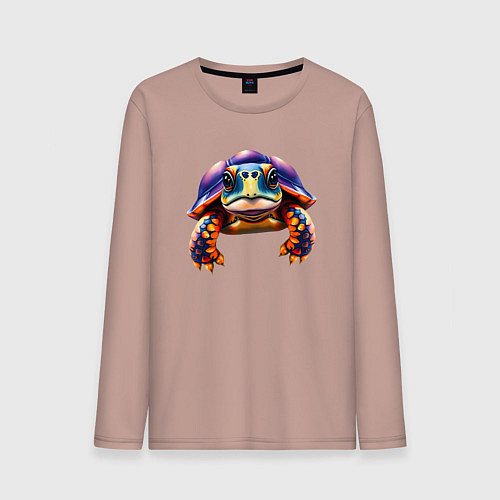 Мужской лонгслив Яркая черепашка / Пыльно-розовый – фото 1