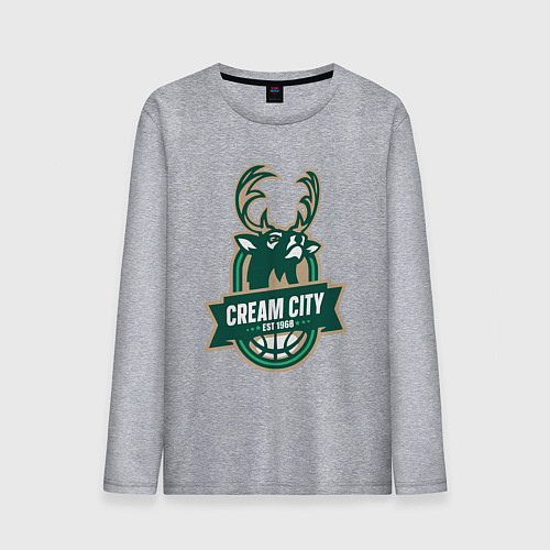 Мужской лонгслив Milwaukee Bucks cream city / Меланж – фото 1