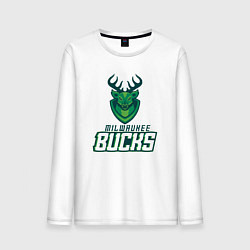 Лонгслив хлопковый мужской Milwaukee Bucks NBA, цвет: белый