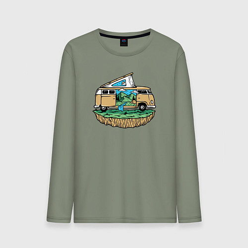 Мужской лонгслив Выезд на природу / Авокадо – фото 1
