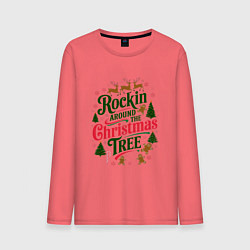 Мужской лонгслив Новогодняя атмосфера rockin around the christmas t