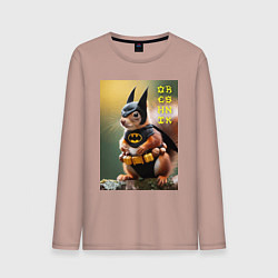 Лонгслив хлопковый мужской Bat squirrel - oreshnik meme, цвет: пыльно-розовый