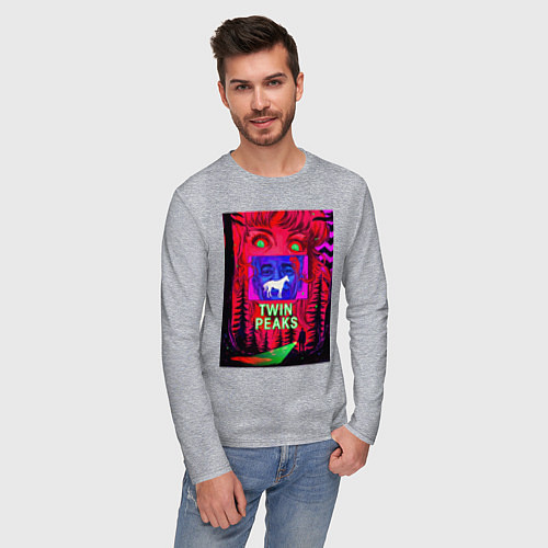 Мужской лонгслив Загадка Лоры Палмер / Меланж – фото 3