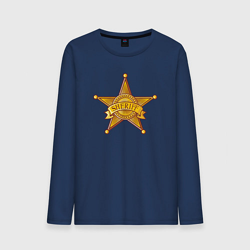 Мужской лонгслив Шериф / Тёмно-синий – фото 1