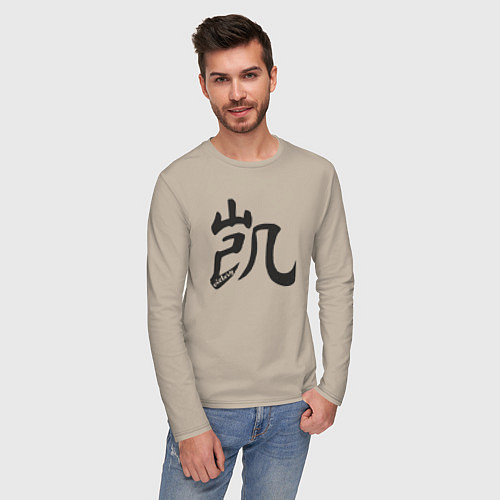 Мужской лонгслив Иероглиф победа / Миндальный – фото 3