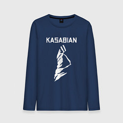 Лонгслив хлопковый мужской Kasabian - logo, цвет: тёмно-синий