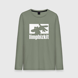 Лонгслив хлопковый мужской Limp Bizkit - logo, цвет: авокадо