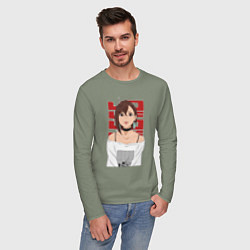 Лонгслив хлопковый мужской Дандадан: Момо, цвет: авокадо — фото 2