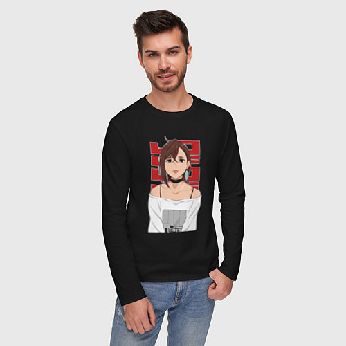 Мужской лонгслив Дандадан: Момо / Черный – фото 3