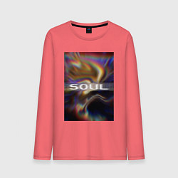 Лонгслив хлопковый мужской Арт Soul, цвет: коралловый