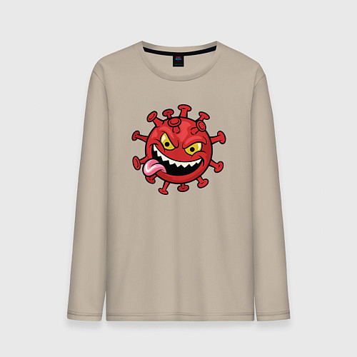 Мужской лонгслив Забавный вирус / Миндальный – фото 1