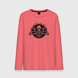 Лонгслив хлопковый мужской Skate or die, цвет: коралловый
