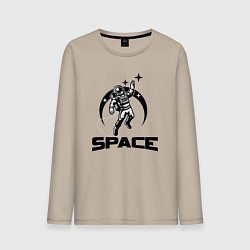 Лонгслив хлопковый мужской Space mood, цвет: миндальный
