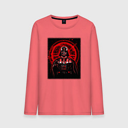 Лонгслив хлопковый мужской Звезда смерти Дарт Вейдер, цвет: коралловый