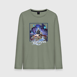 Лонгслив хлопковый мужской Ханья, цвет: авокадо