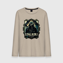 Лонгслив хлопковый мужской Stalker 2 heart of Chornobyl radiations, цвет: миндальный