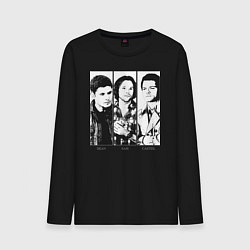 Лонгслив хлопковый мужской Винчестеры трио чб, цвет: черный