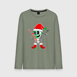 Лонгслив хлопковый мужской Скелетон нг, цвет: авокадо