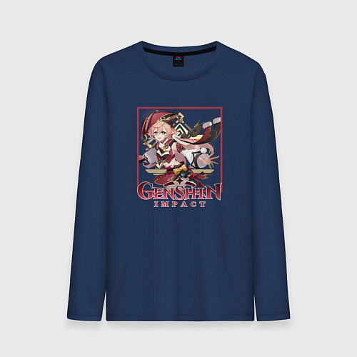 Мужской лонгслив Янь Фэй / Тёмно-синий – фото 1