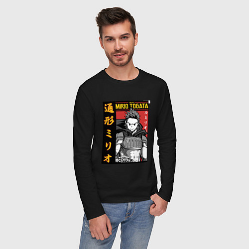 Мужской лонгслив Моя геройская академия Mirio Togata / Черный – фото 3