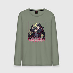 Лонгслив хлопковый мужской Ризли, цвет: авокадо