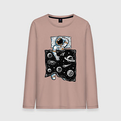 Лонгслив хлопковый мужской Космический сон, цвет: пыльно-розовый
