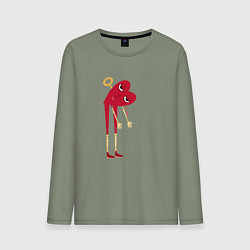 Лонгслив хлопковый мужской Сердечко-мальчик, цвет: авокадо