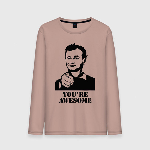 Мужской лонгслив Билл Мюррей - ты потрясен / Пыльно-розовый – фото 1