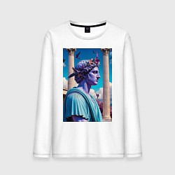 Лонгслив хлопковый мужской Античный герой и архитектура, цвет: белый
