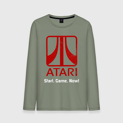 Мужской лонгслив Atari logo - start game now / Авокадо – фото 1