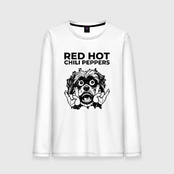 Лонгслив хлопковый мужской Red Hot Chili Peppers - rock dog, цвет: белый