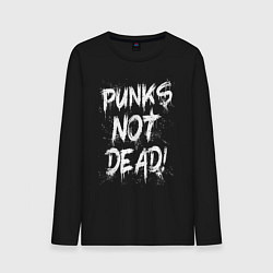 Лонгслив хлопковый мужской Punk not dead, цвет: черный